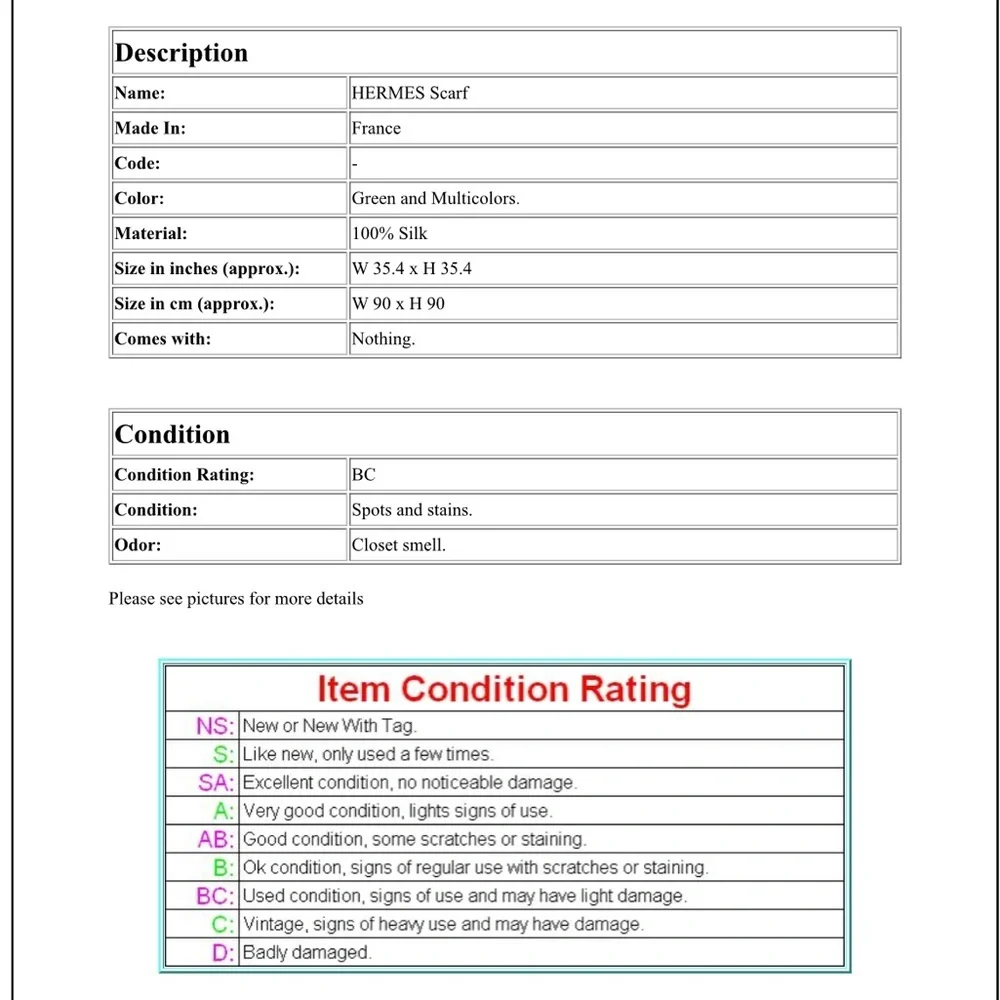 Hermes Green and Gold Scarf with Purple Accents - Picture 15 of 15